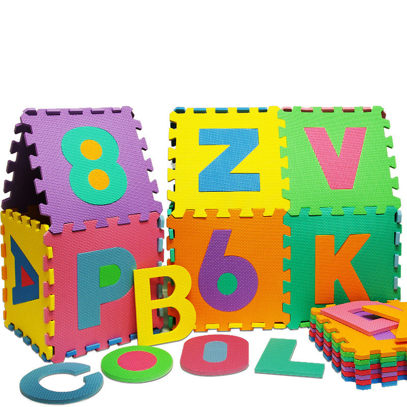 Tapis de Jeu - Merkloos - Puzzle en Mousse Alphabet et Chiffres 86 pièces 36 Dalles - 30x30cm - Bébé Enfant Bas âge
