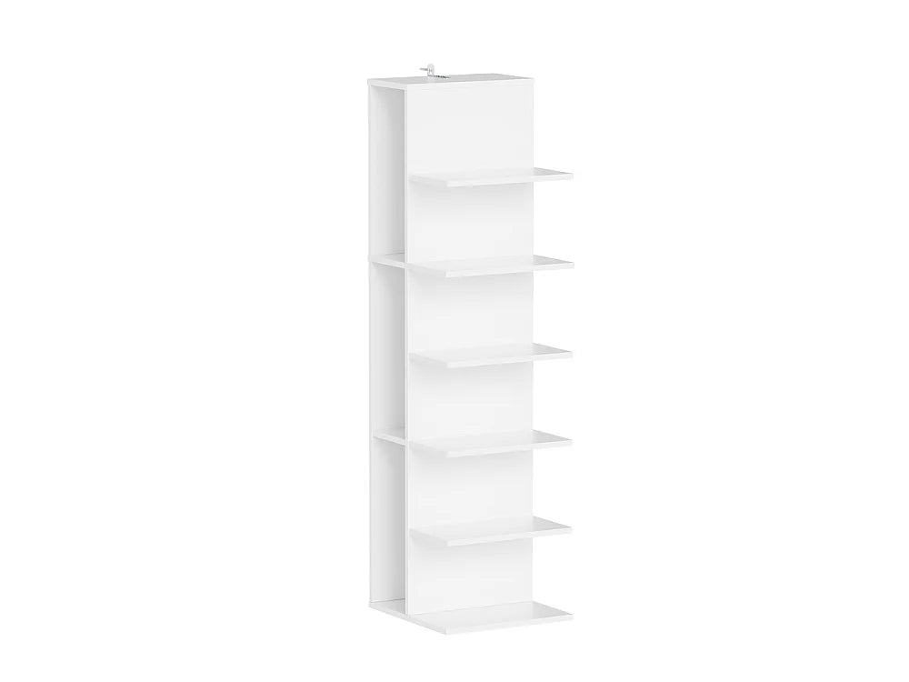 Bibliothèque étroite SoBuy 110,5 cm – 7 étagères – Capacité de charge de 45 kg – Blanche