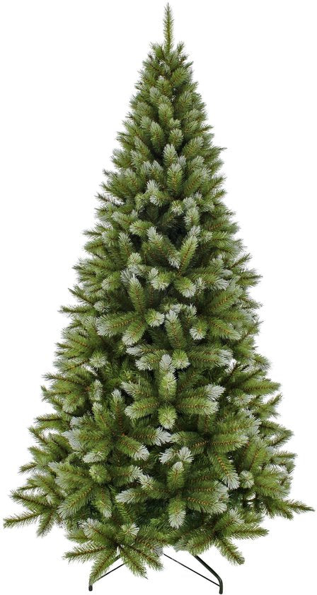 Sapin de Noël Triumph Tree Pittsburgh - Branches recouvertes de givre blanc et au volume généreux - Décoration de Noël d'intérieur - Sapin artificiel avec 940 branches et une structure robuste - 230 x 122 cm - Vert