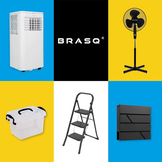 BRASQ Cendrier sur pied noir - Cendrier d'extérieur avec poubelle de 20 litres - Poteau fumeur - Poubelle avec cendrier