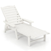 Chaise longue de jardin Coast - Dossier réglable sur 4 positions - Porte-gobelet pivotant - Blanc