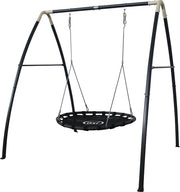 Balançoire « Nest » en métal AXI, couleur anthracite/crème - Ensemble de balançoire autoportante avec structure et balançoire « Nest » Ø 120 cm - Ensemble de balançoire pour enfants