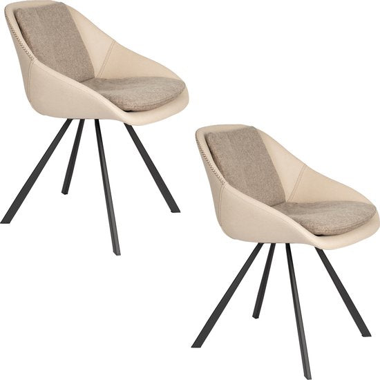 Dutchbone Wakefield Chair Ivory - Lot de 2