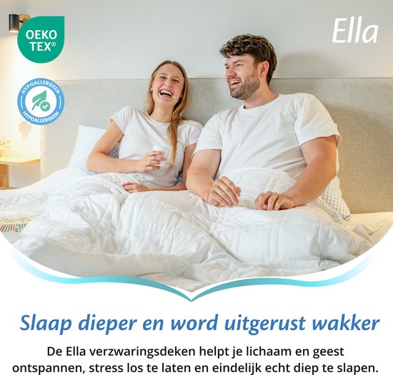 Couverture lestée Ella 9 kg - Couverture en coton OEKO-TEX 135 x 200cm - Couverture lestée - Blanc