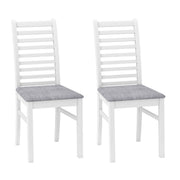 Lot de 2 chaises de salle à manger Coast - sans accoudoirs - assise rembourrée - blanc et gris