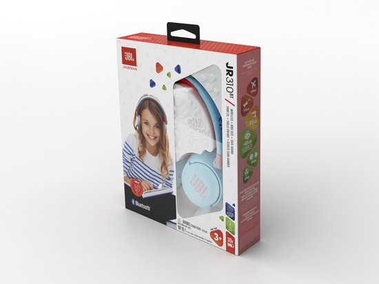 JBL JR310BT Kids - Casque sans fil supra-auriculaire - Bleu/Rose