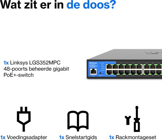 Linksys LGS352MPC - Commutateur réseau - Gigabit - Géré - 48 ports - PoE+ - Noir
