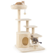 Arbre à chat Coast - plusieurs étages - poteaux à griffer en sisal - beige/gris - 102 cm