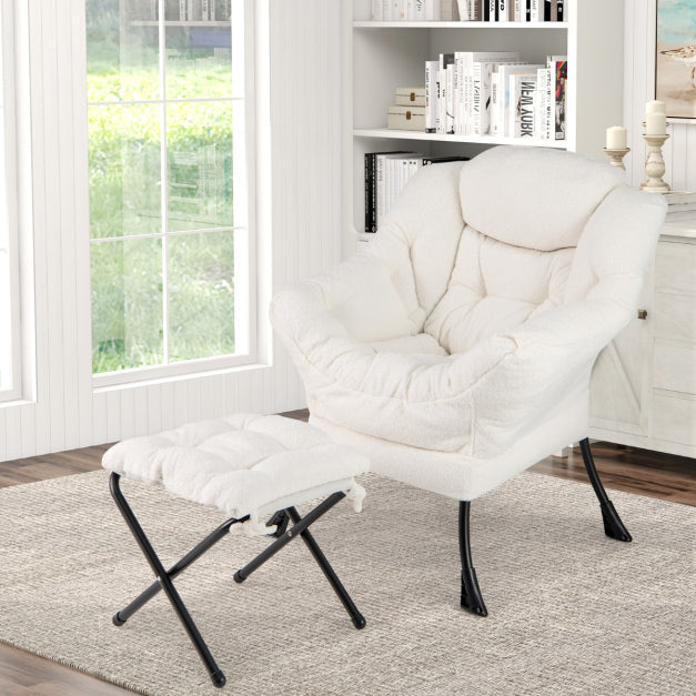 Fauteuil Coast - PP-Coton - Max 150KG - Repose-pieds inclus - 80 x 74 x 97 cm - Blanc