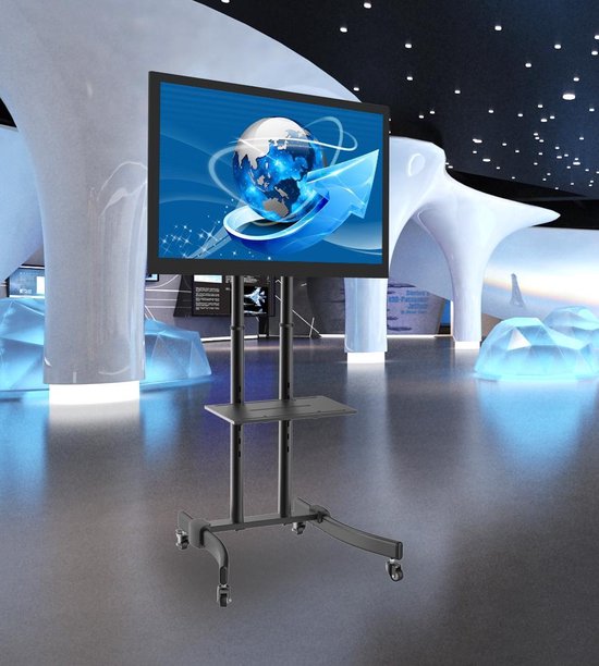 Meuble d'exposition TV - mobile réglable en hauteur et inclinable - 171 cm de haut