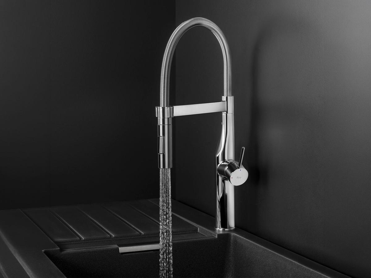 Mitigeur de cuisine Roca Glera Pro - Mousseur extractible - Chromé - Adapté à la basse pression