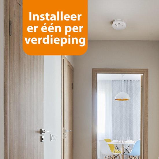 Détecteur de fumée Smartwares RM520 – Détecteur d'incendie – Pile d'une durée de vie de 10 ans – Bouton de test – 85 dB