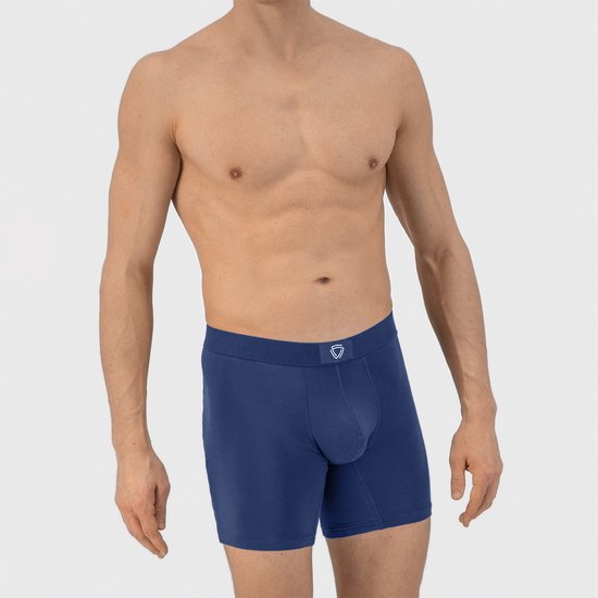 Fibershirts Anti-Sweat Boxer Shorts - Sweat Pad intégré - MicroModal respirant - Anti-Transpiration - Hommes - Taille L - Marine