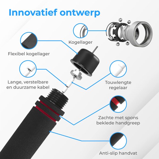 Nuvance - Corde à sauter sportive professionnelle - réglable - adultes et enfants - Corde à sauter - Speedrope