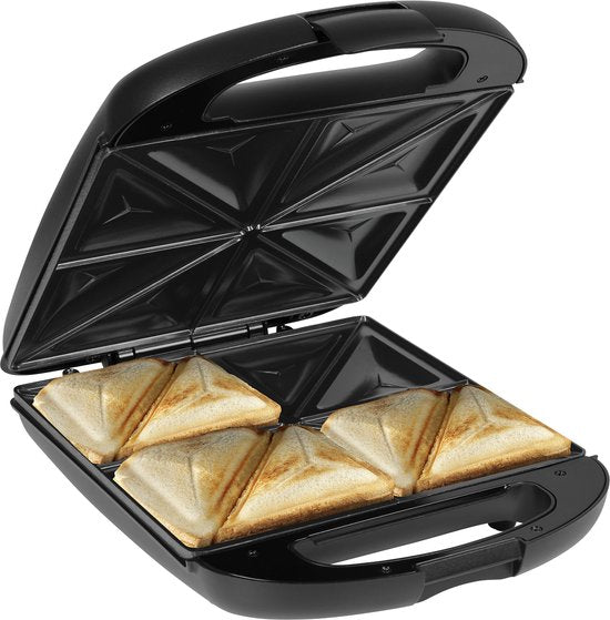 Appareil à croque-monsieur Tristar - SA-3069 - 1 500 W - Pour 4 croque-monsieur - Sans PFAS - Revêtement antiadhésif