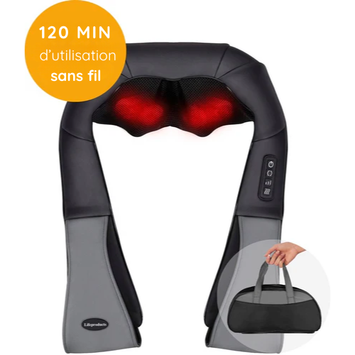Masseur - Life products - Coussin de Massage Shiatsu - Sans fil Rechargeable - Noir