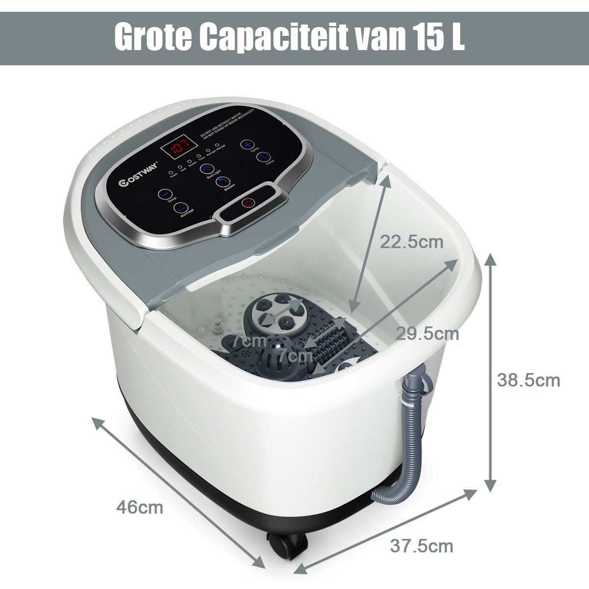 Bain de pieds Coast avec fonction massage - rouleaux de massage motorisés - fonction douche réglable - bleu