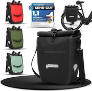 RADGEIST Sac à vélo pour porte-bagages - Imperméable - Noir - 20 litres - Lot de 2