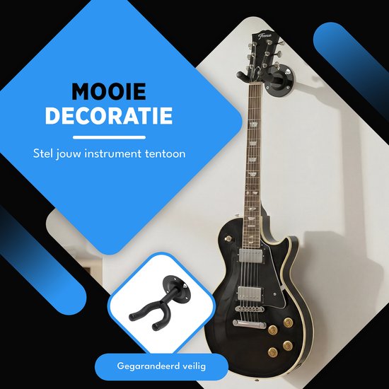 Support mural pour guitare Finesse - Lot de 2 - avec médiators - Support mural - Support pour guitare