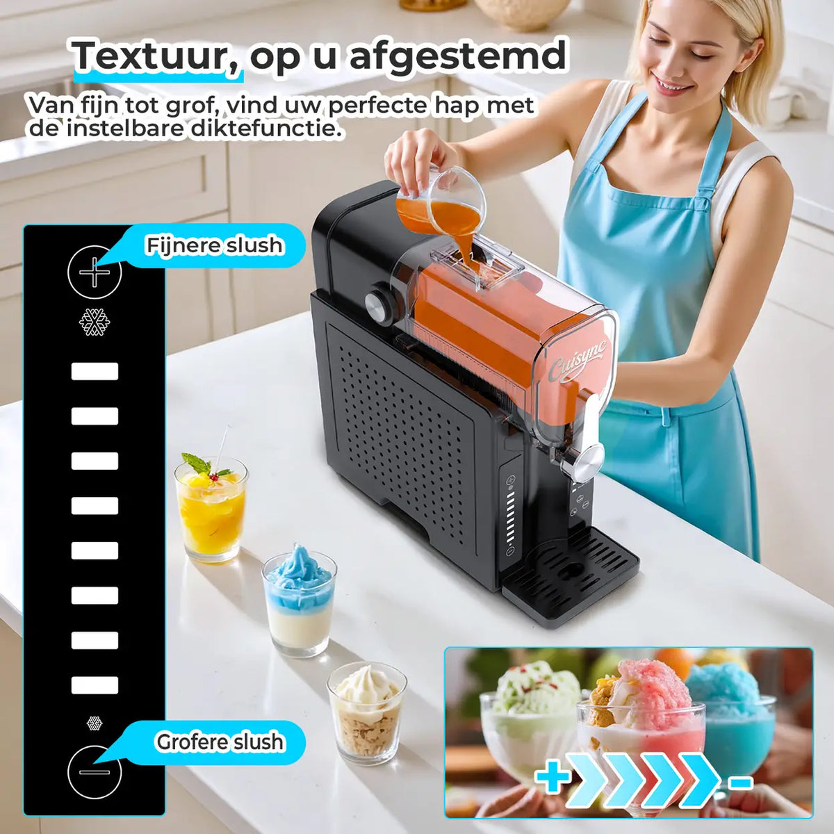 Machine à granités et boissons glacées Cuisync 2408B - 6 programmes