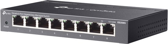Commutateur réseau TP-Link Omada ES208G, géré, L2, Gigabit Ethernet (10/100/1000), noir