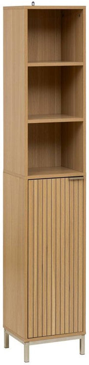 Armoire de rangement en bois TASSO à 1 porte et rainures
