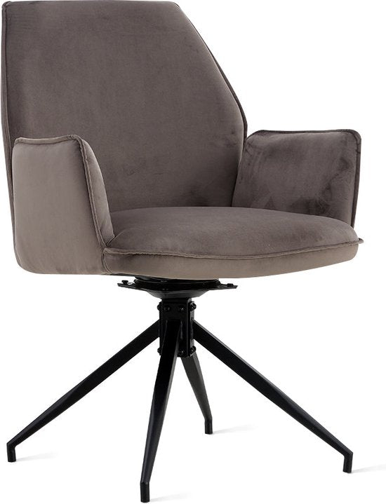 Chaise de salle à manger Jill Velvet Anthracite | Lot de 2