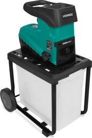VONROC Silent Shredder/Shredder 2800W - Pour les branches jusqu'à Ø45mm - Bac de ramassage 60L & bâton de poussée inclus