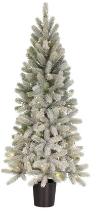 Black Box Trees Nagoya : sapin de Noël artificiel avec éclairage, H 120 x Ø 60 cm - Sapin de Noël aux branches enneigées - Sapin artificiel avec 212 brindilles de pin en PE - Modèle élancé, Ø 60 cm - Vert