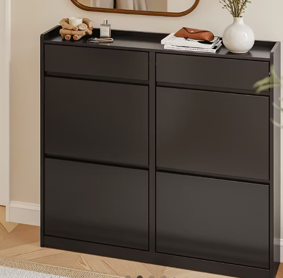 Armoire à chaussures SoBuy FSR169-SCH - Design étroit - 19 x 98 x 95 cm - Noir