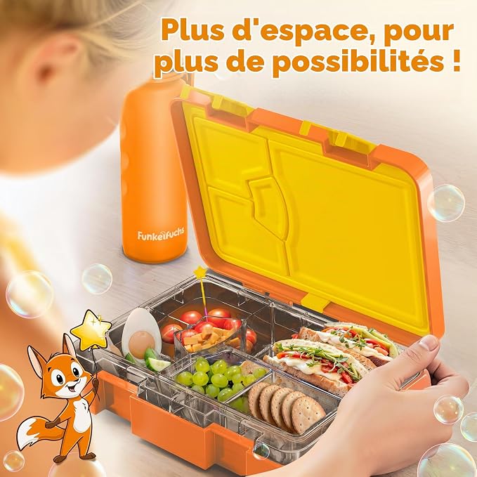 Boîte à repas Bento Funkelfuchs – Étanche – Tritan et ABS – Sans BPA – Lavable au lave-vaisselle