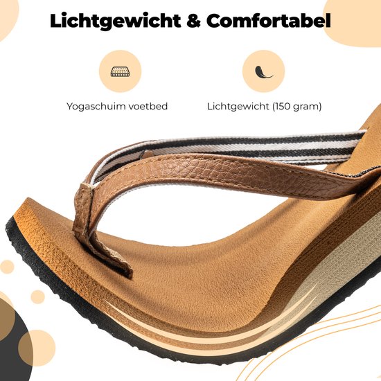 Pantoufles pour dames - Sandales - Marron - Taille 36 - Comfeet
