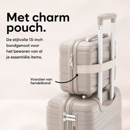 SKYCASES Travel One – Valise de voyage moyenne de 24 pouces – Serrure à combinaison – 41 x 24 x 69 cm – 68 L – Légère, étanche et résistante – Beige
