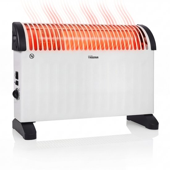 Radiateur à convection Tristar KA-5166 - 3 niveaux de chaleur - Thermostat réglable - Fonction Turbo - 750 W - 1 250 W - 2 000 W - Mode ventilateur