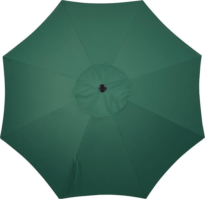 Parasol Yaheetech - Ø 270 cm - Inclinable - Avec manivelle - Vert foncé