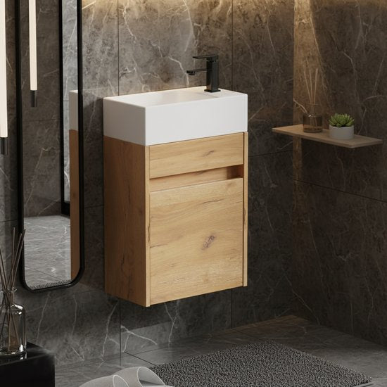 DMV - cabinet de toilette - cabinet de toilette avec lavabo - cabinet de toilette en chêne - cabinet de fontaine - cabinet de fontaine