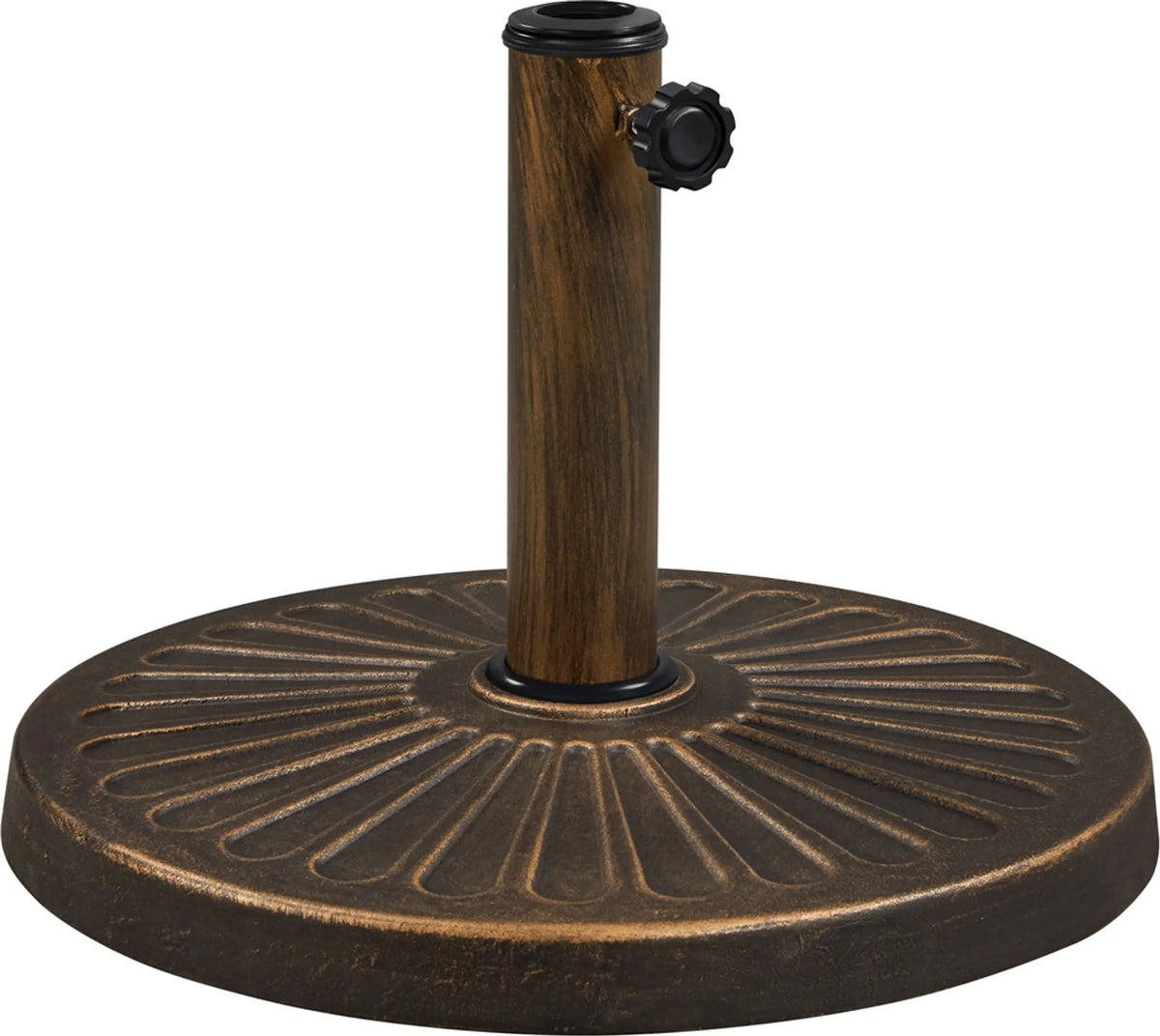 Yaheetech Pied de parasol rond 10 kg - Pour mâts de parasol de Ø 38/48 mm - 44,5 x 44,5 x 32 cm - Bronze