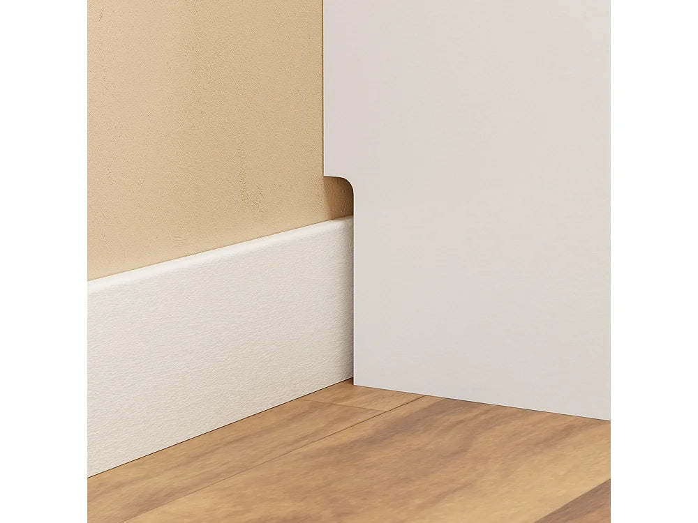 Meuble poubelle Sobuy avec pédale et tiroir - Blanc aspect chêne clair - 35 × 25 × 101,7 cm