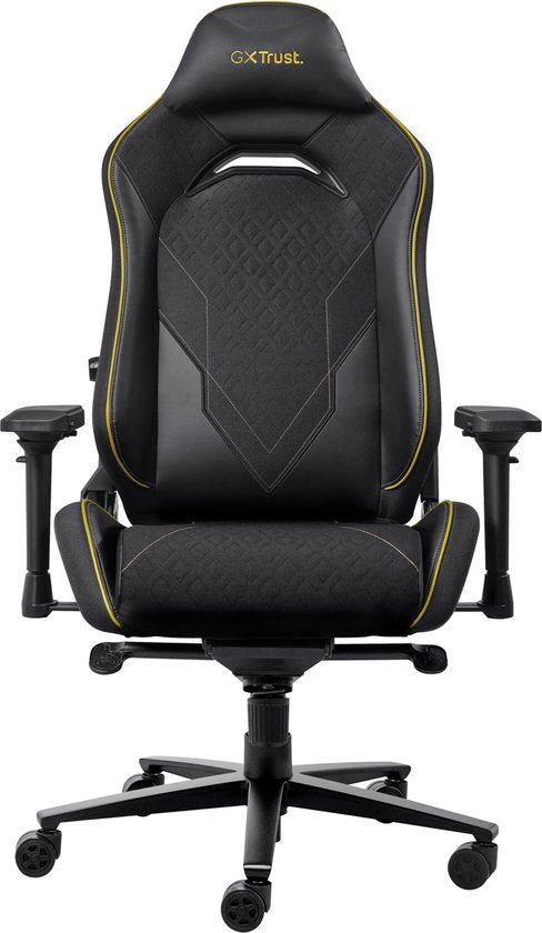 Trust GXT 721 Ruya Pro - Fauteuil gaming haut de gamme et confortable - Accoudoirs 4D - Soutien lombaire intégré - Réglable jusqu'à 150 kg - Noir