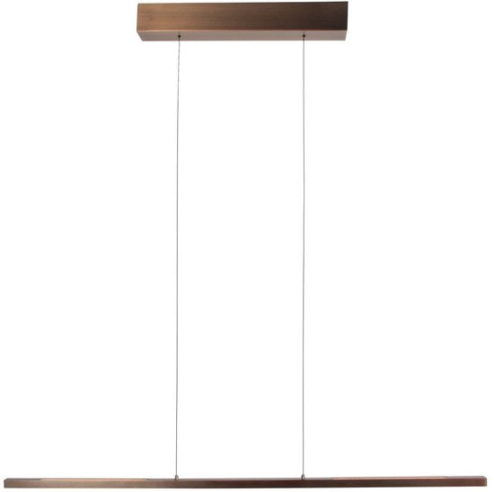 Suspension Bande 3994BR, lampe LED couleur bronze, 114 cm de large, avec système de réglage de la hauteur de Steinhauer, design élégant et moderne dans une teinte chaude