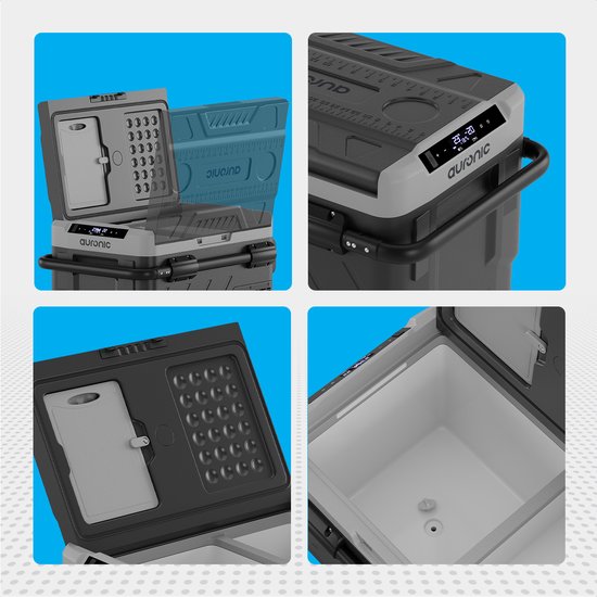 Auronic Compressor Coolbox Electric 12V et 230V - Congélation et réfrigération - Coolbox - 40L - Frigobox - Gris