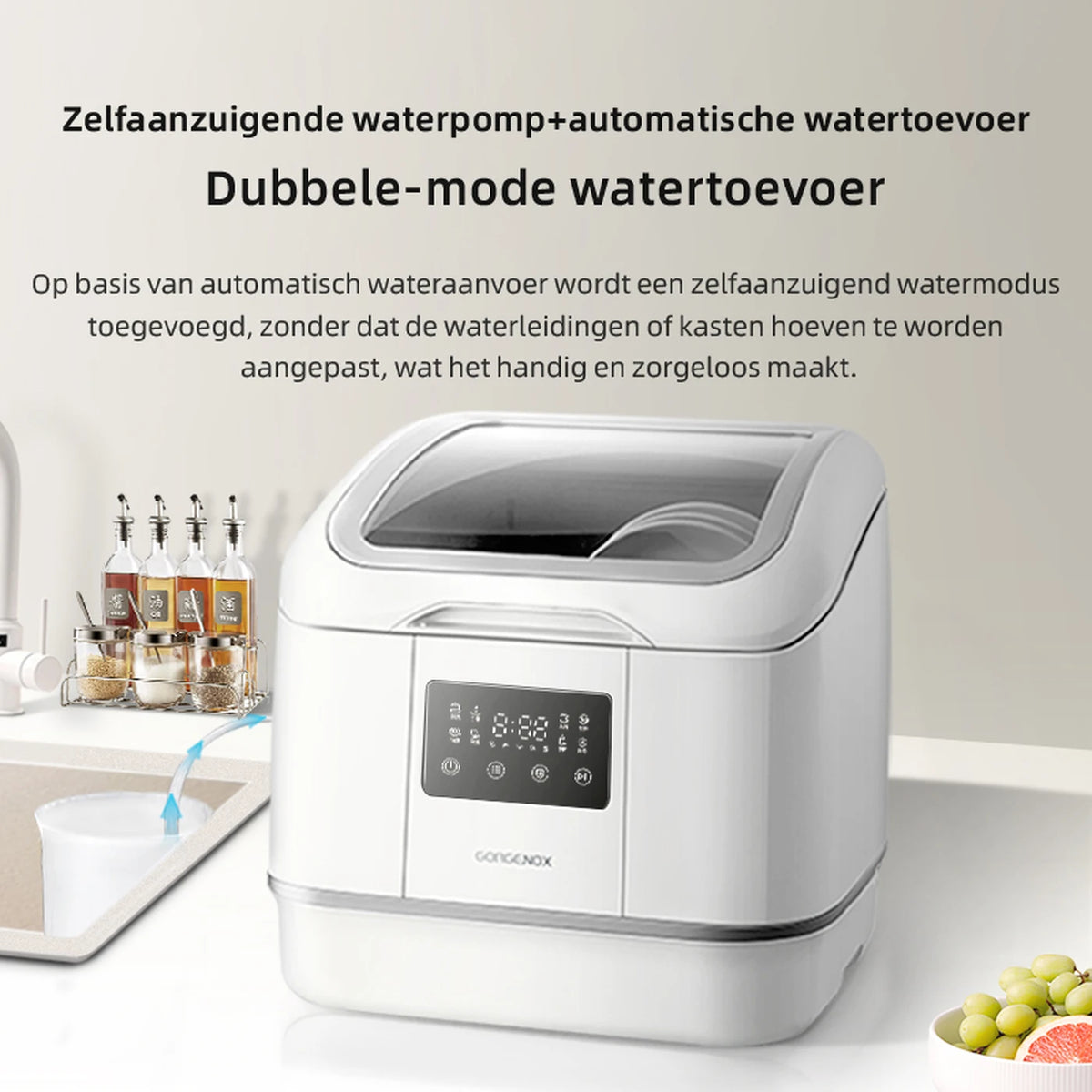 Lave-vaisselle de table GORGENOX DW4-D30A - Blanc - 42 x 43 x 43 cm - 8 programmes