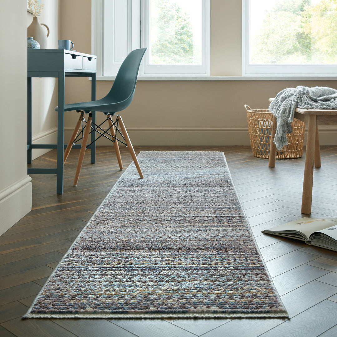 Tapis Flair Rugs Camino Gangloper - 66 x 300 cm - Motif vintage - Bleu