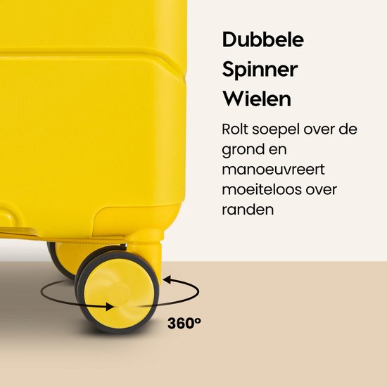 SKYCASES Urban Adventurer - Valise pour bagage à main - Verrouillage par numéro - 44L - Roues pivotantes - Valise de voyage avec serrure à bagages - Trolley léger - Jaune