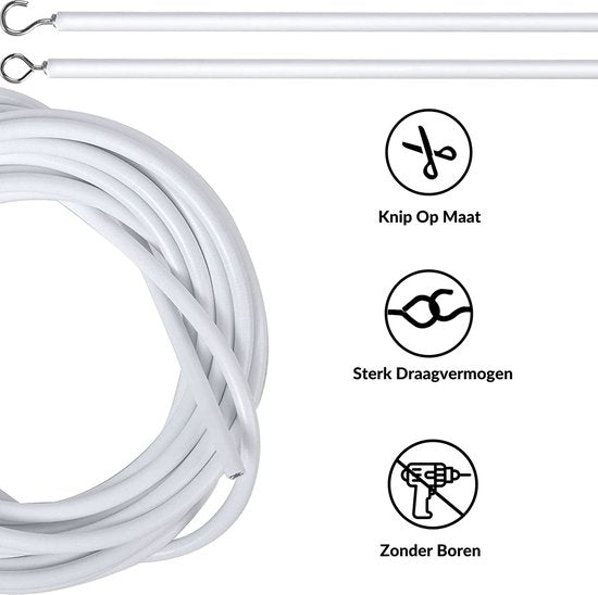Moustiquaire Ridôme - Moustiquaire de porte - Élégante - Fil de suspension inclus - Moustiquaire en plastique - 100 x 200 cm - Blanche