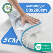 Surmatelas Ella Soft 90 x 200 cm - Surmatelas de 5 cm d'épaisseur - Surmatelas en mousse à mémoire de forme - Dureté souple