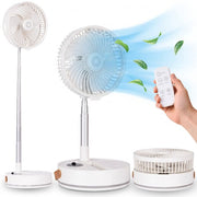 Ventilateur portable pliable Aironex – Ventilateur de table et ventilateur sur pied silencieux – Rechargeable par USB et sans fil, avec éclairage LED – Mini-ventilateur compact pour bureau, chambre, maison, bureau et camping - Ventilateurs