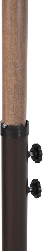 Parasol suspendu AXI Dion Ø 300 cm, aspect chêne/beige – Armature thermolaquée avec pied en croix