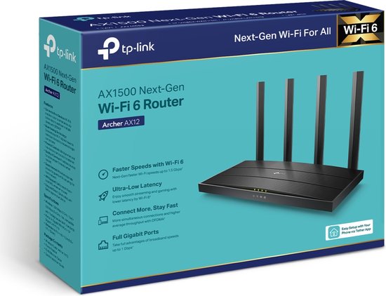 TP-Link Archer AX12 - Routeur - Double bande - Wi-Fi 6 - 1 500 Mbps