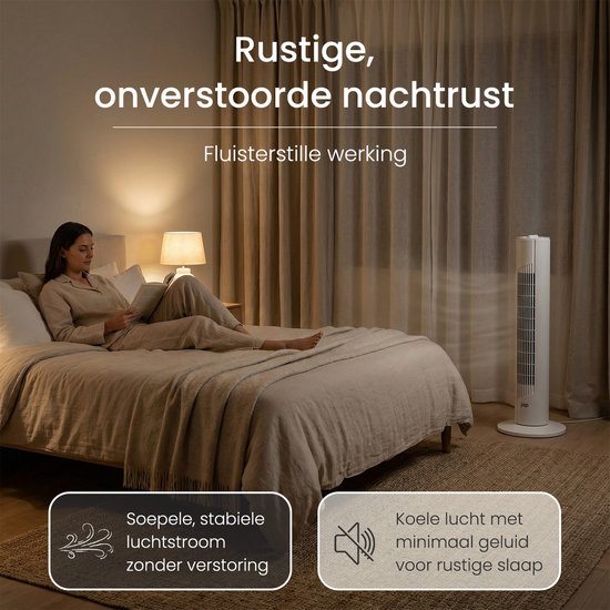Ventilateur économe en énergie - Ventilateur colonne avec 3 vitesses et oscillation - Chambre à coucher - Blanc - JAP Québec